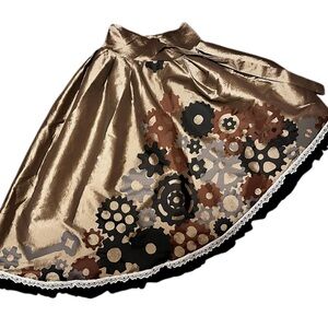 Hand-Embellished Steampunk Gear Skirt high low Lace Trim – Jasmine USA Sz S